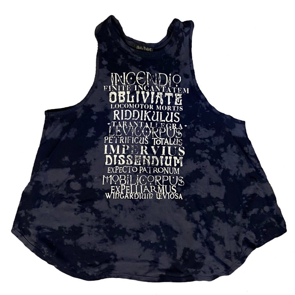 Blue Harry Potter Spells Tank Top